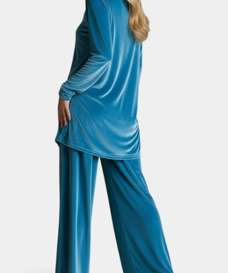 Women's Velvet High Neck Split Jumpsuit, photo 2