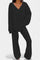 Women's Cozy V-Neck Two-Piece Daily Outfit in Black