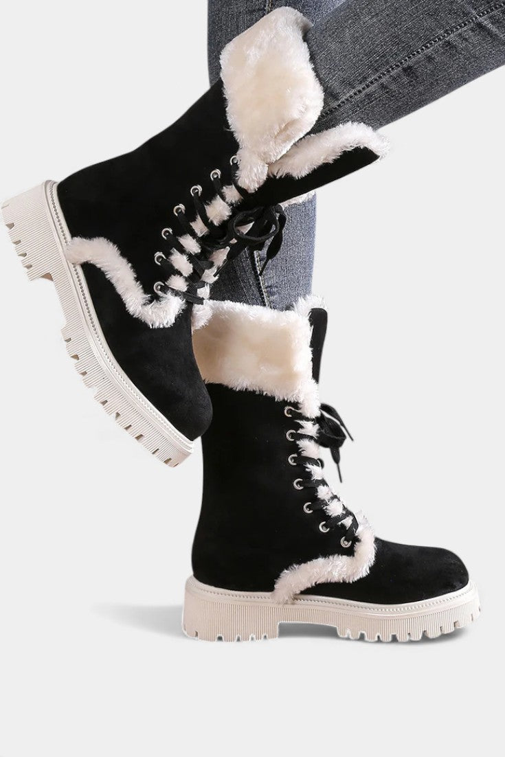 Women's Lace-Up Mid-Calf Faux Fur Boots, photo 7