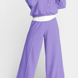Oversized Comfort Hoodie and High-Waisted Pants Set in Purple