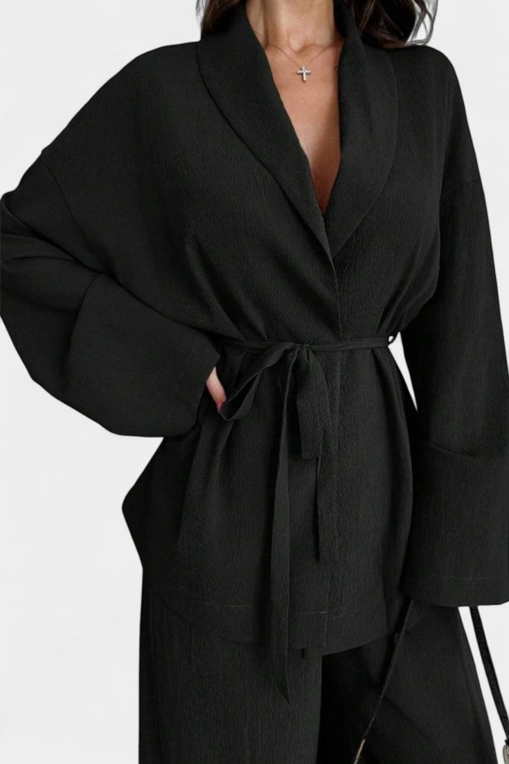 Women's V-Neck Blazer and Flared Pants Set, photo 6