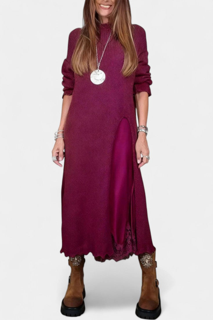 Women's Chic Layered Outfit in Purple