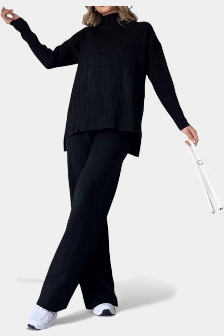 Stylish Casual Knit Set with Side Slit, photo 6