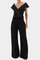 Ensemble Structured Top with Wrap Neck and Palazzo Pants in Black