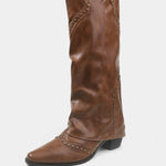 Pointed Toe High Heeled Boots with Vintage Metallic Accents, photo 2