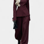 Women's Couture Esmeralda Elegant Ensemble in Majestic Bordeaux
