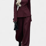 Women's Couture Esmeralda Elegant Ensemble in Majestic Bordeaux