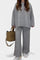 Relaxed Outfit with Round Neck Top and Flowing Pants in Light Gray