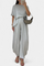 Women's Straight Top & Wide-Leg Pants in Light Gray
