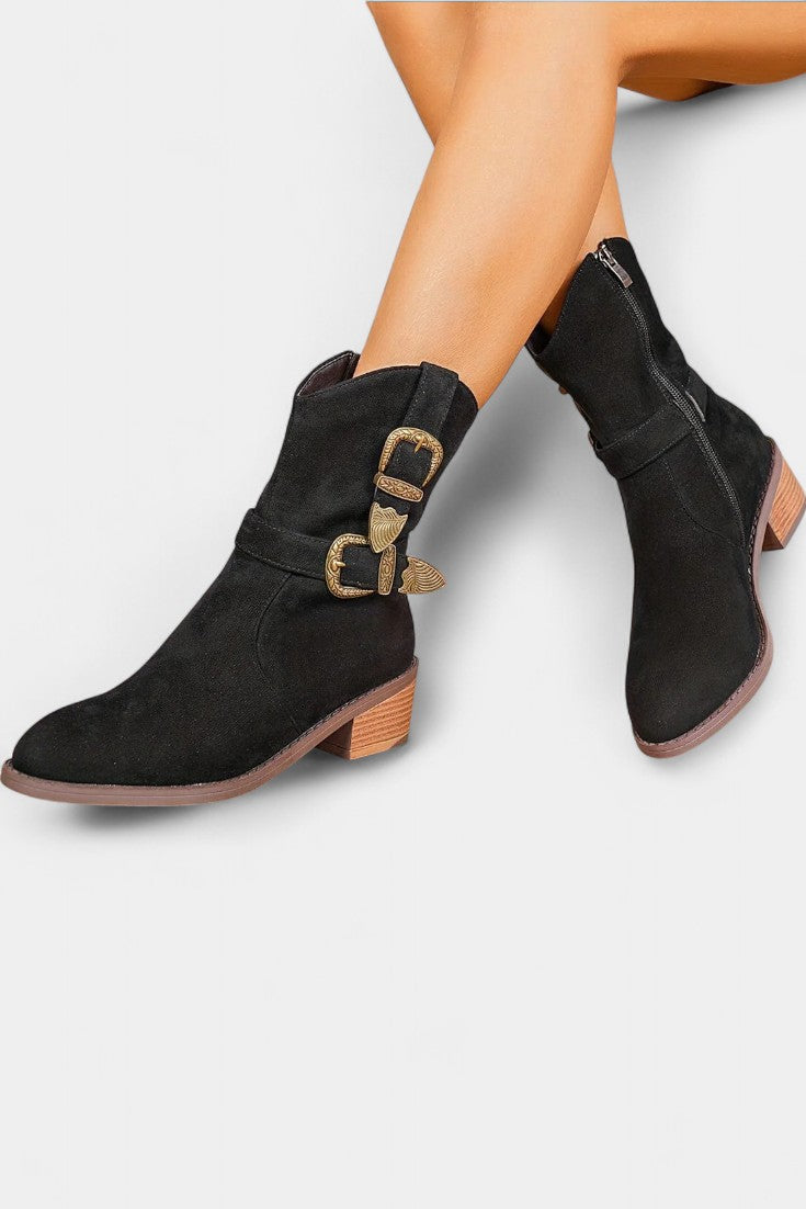 Western Suede Trail Boots with Buckles, photo 6