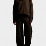 Women's Two-Piece Soft and Elegant Knit Set in Brown