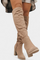 Women's Chunky Heeled Round Toe Boots in Apricot