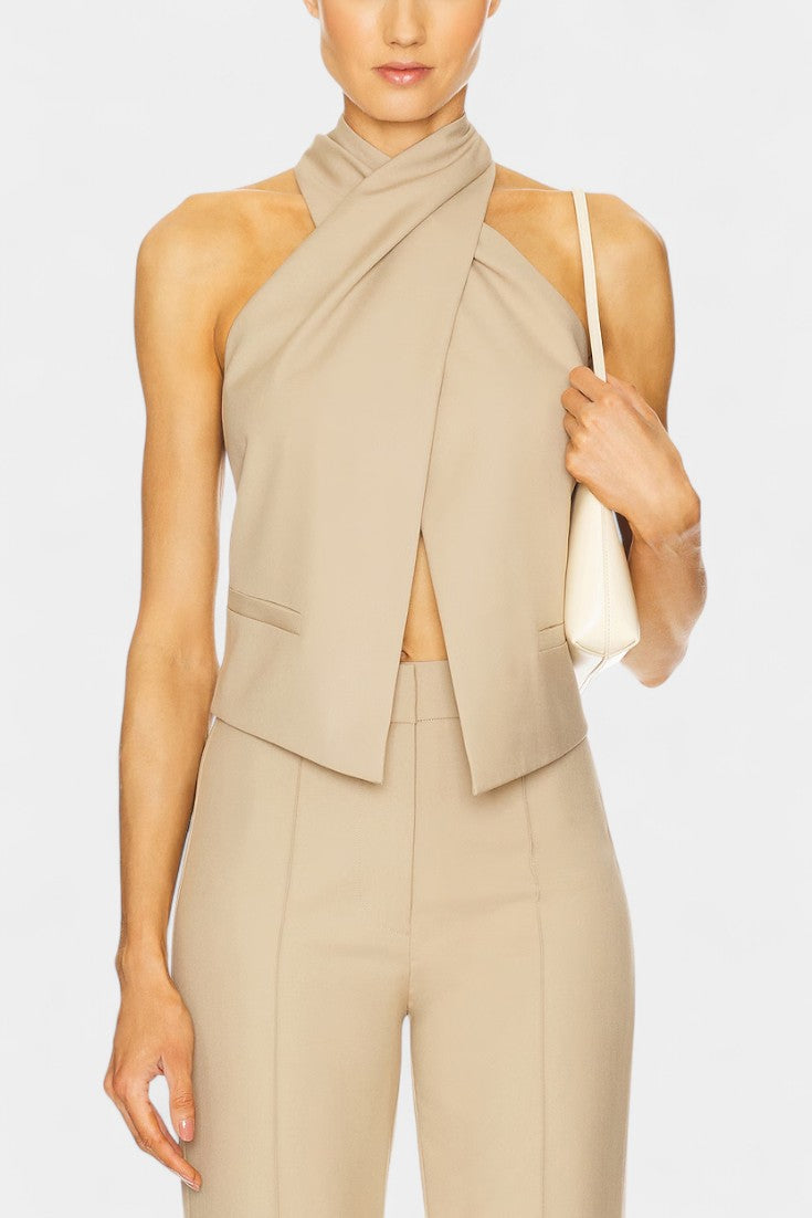 Cross-Strap Ensemble with Chic Straight-Leg Pants, photo 2