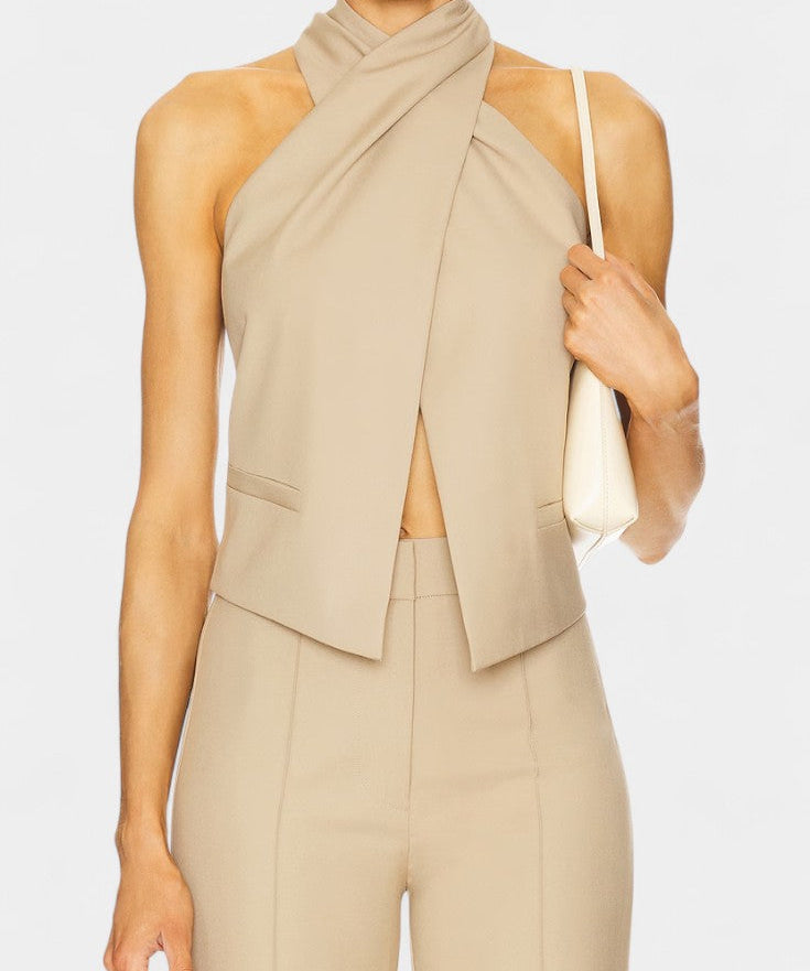 Cross-Strap Ensemble with Chic Straight-Leg Pants, photo 2