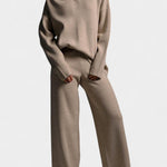 Soft & Stylish Knit Two-Piece Ensemble in Khaki
