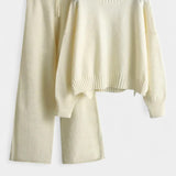 Women's Comfort Knit Two-Piece Lounge Set in Beige