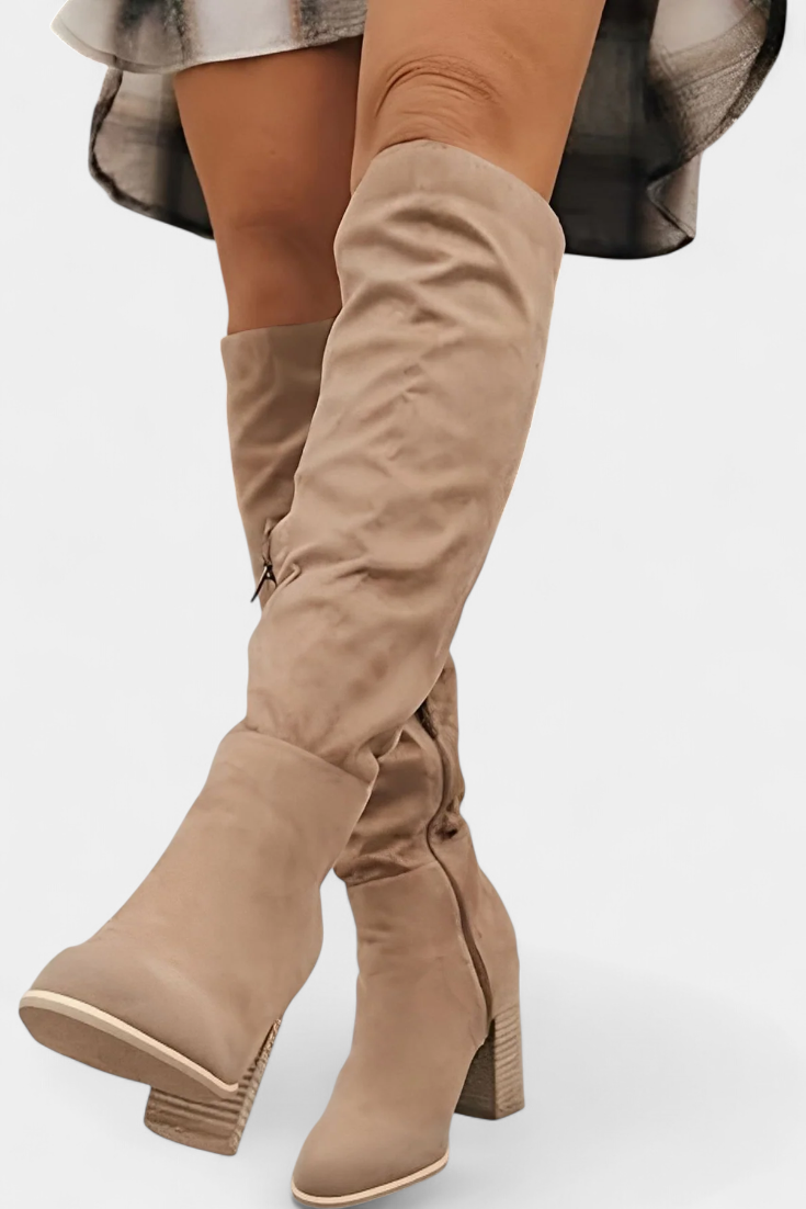 Women's Chunky Heeled Round Toe Boots, photo 9