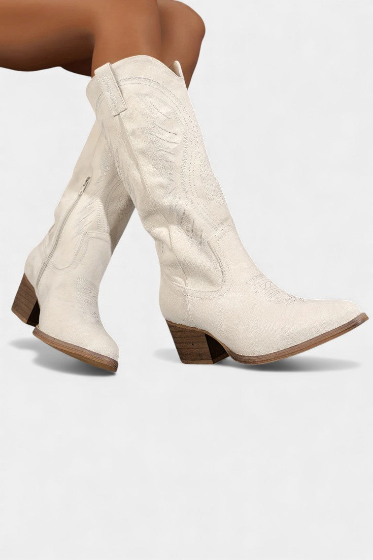 Suede Eusty Cowboy Boots with Block Heel, photo 8
