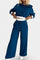 Oversized Comfort Hoodie and High-Waisted Pants Set in Blue