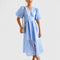 Elanqi Elegant Midi Dress in Light blue