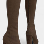 Women's Chunky Heel Ankle Boots in Brown
