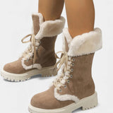 Women's Lace-Up Mid-Calf Faux Fur Boots, photo 4