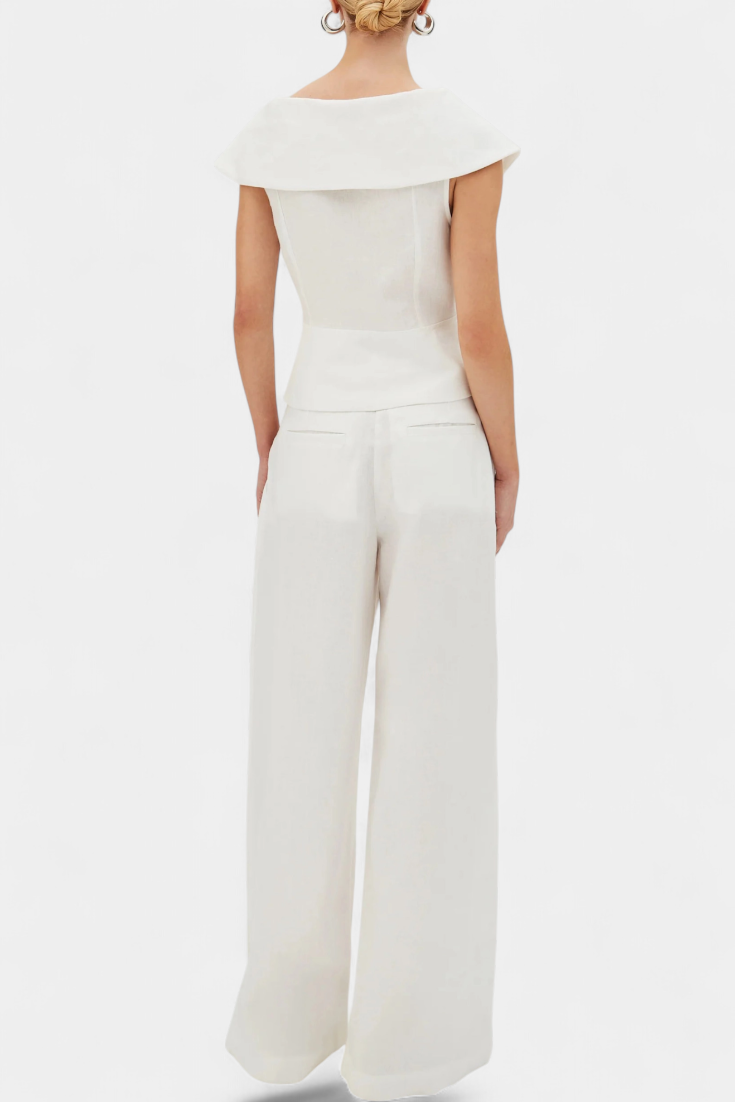 Ensemble Structured Top with Wrap Neck and Palazzo Pants, photo 3
