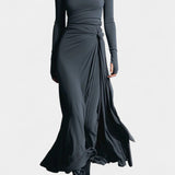 Women's Armelle Long Wrap Dress in Gray