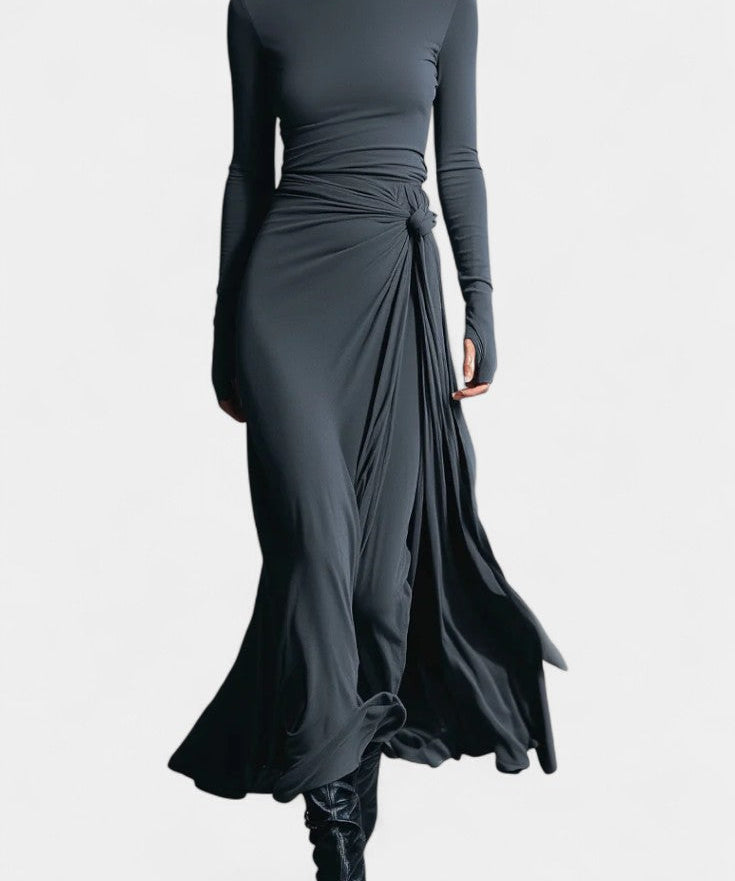 Women's Armelle Long Wrap Dress in Gray