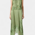 Women's Midi Lace Skirt with Matching Top in Sage Green