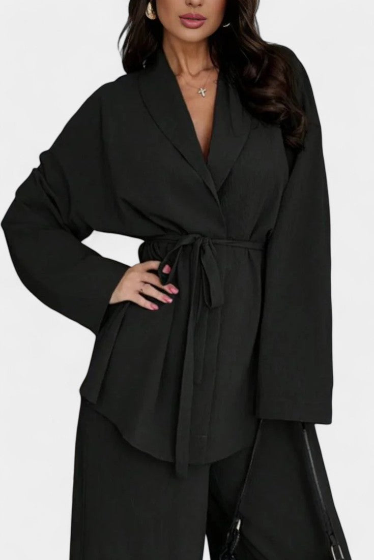 Women's V-Neck Blazer and Flared Pants Set, photo 7