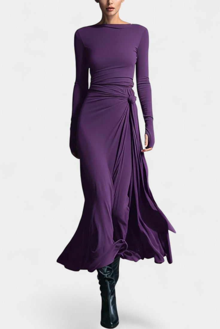 Women's Armelle Long Wrap Dress in Purple
