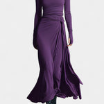 Women's Armelle Long Wrap Dress in Purple