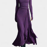 Women's Armelle Long Wrap Dress in Purple