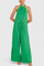 Front Neckline Top with Wide Leg Pants in Green