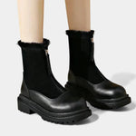 Women's Cleated Sole Boots with Faux Fur Trim, photo 10