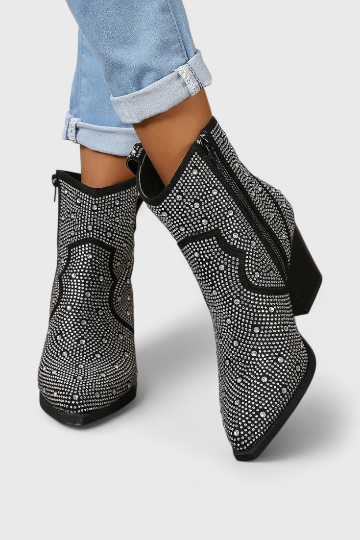Zippered Patchwork Boots with Durable Sole, photo 2