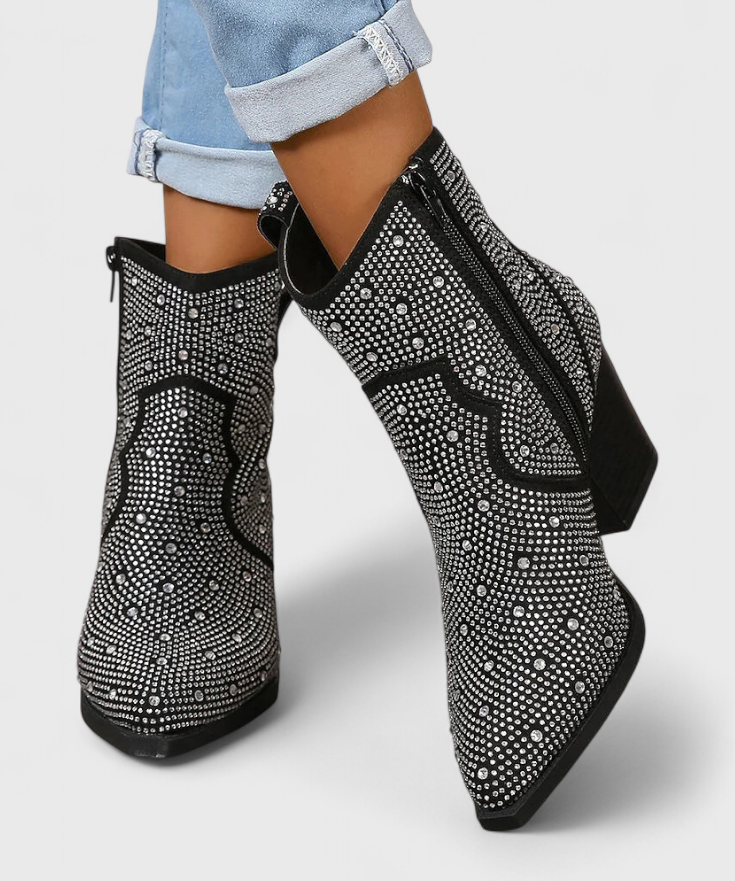 Zippered Patchwork Boots with Durable Sole, photo 2