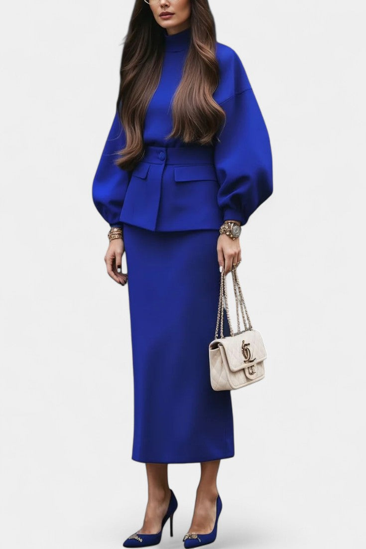 Women's Chic Tailored Midi Suit