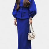 Women's Chic Tailored Midi Suit