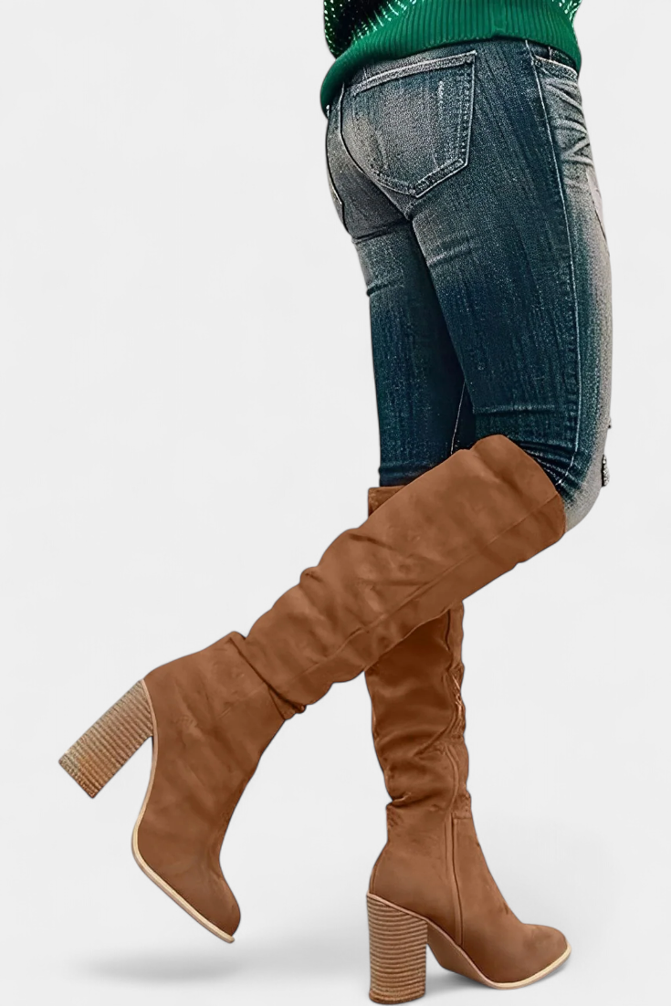 Women's Chunky Heeled Round Toe Boots, photo 2