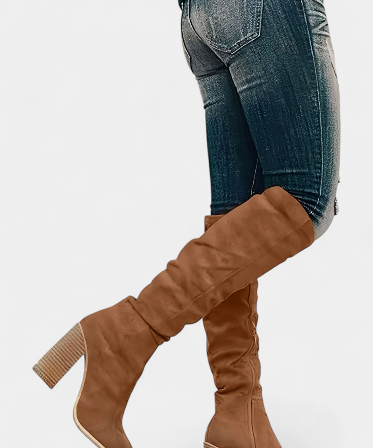 Women's Chunky Heeled Round Toe Boots, photo 2