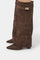 Women's Knee-High Boots with Block Heel in Brown