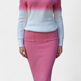 Two-Tone Long Sleeve Midi Knit Dress Ensemble, photo 10