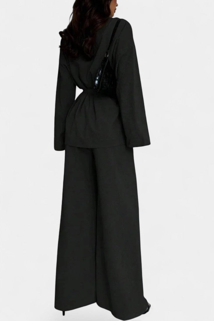 Women's V-Neck Blazer and Flared Pants Set, photo 8