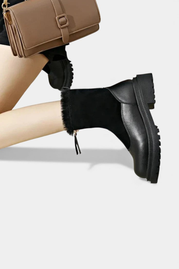 Women's Cleated Sole Boots with Faux Fur Trim, photo 11