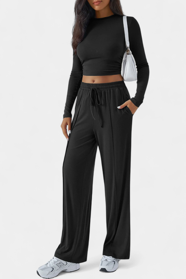 Elastic-Fit Viscose Yoga Set with Round Neck, photo 5