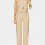 Cross-Strap Ensemble with Chic Straight-Leg Pants in Dune