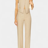 Cross-Strap Ensemble with Chic Straight-Leg Pants in Dune