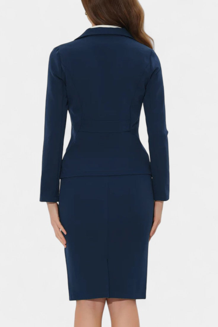 Chic Blazer and Pencil Skirt Ensemble with Notched Collar, photo 9